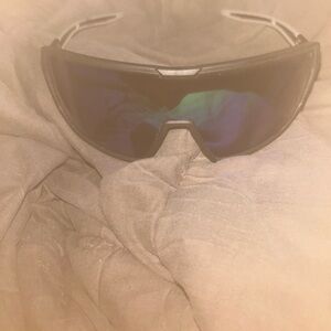 Wraparound Sports Glasses with Black Frame